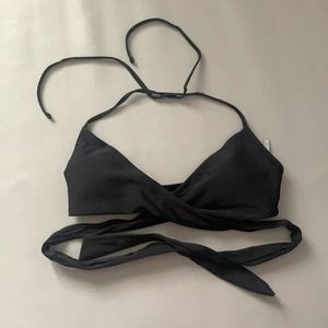 Aerie | Black Strappy Wrap Bikini Top Sz Small